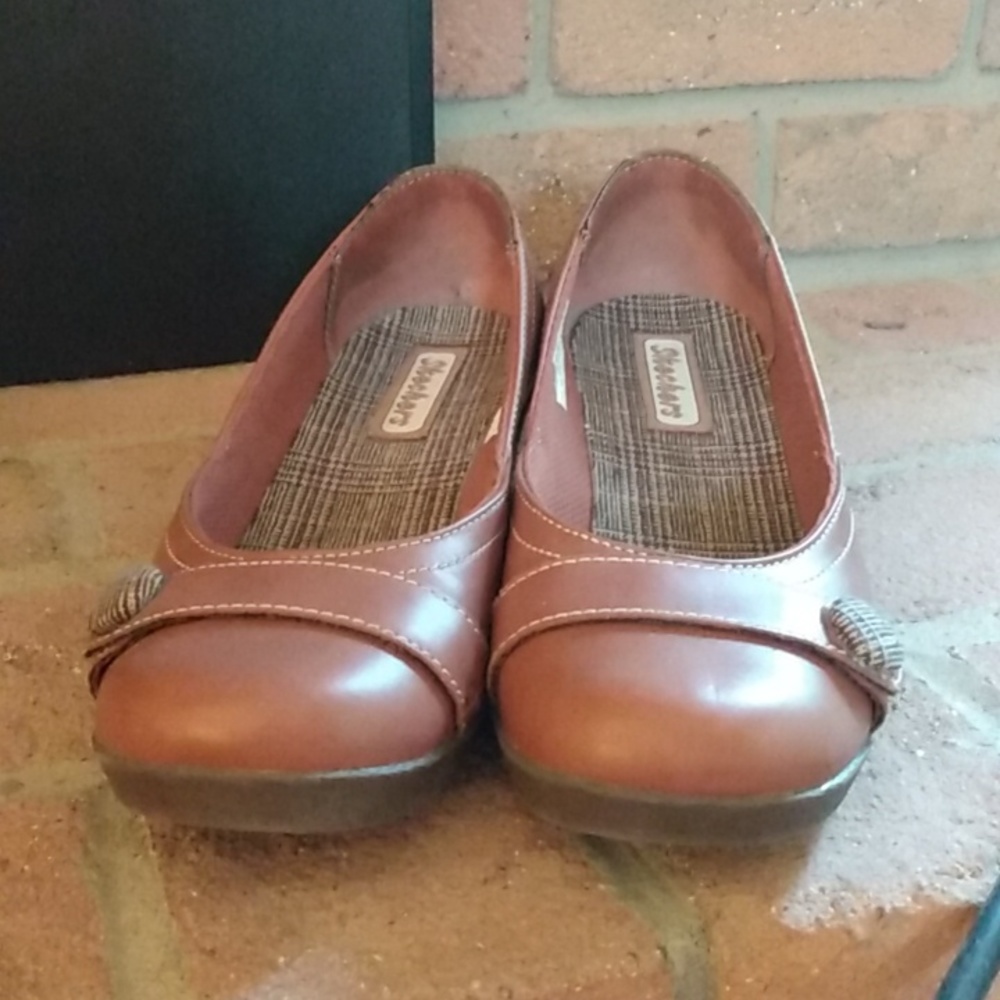 Skecher's Tan Leather Wedges